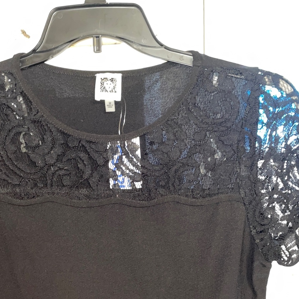 Anne Klein Elegant Black Lace Women's Top - Picture 4 of 4